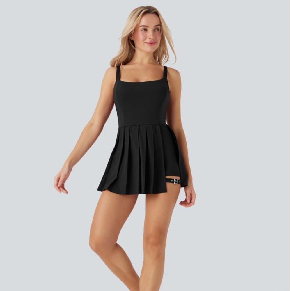 XL-Halara Black Buckle Dress